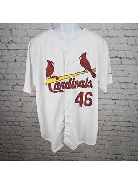 Cardinals St Louis White 46 Goldschmidt Buttoned Baseball MLB Jersey Shirt XL